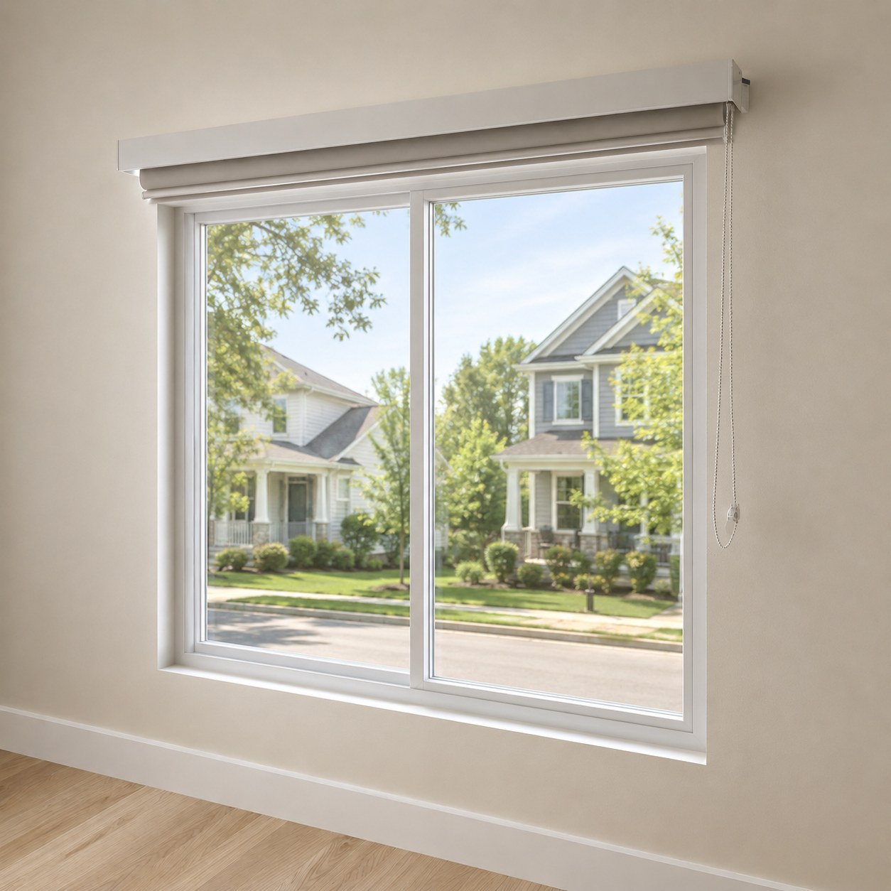 Window with blind open